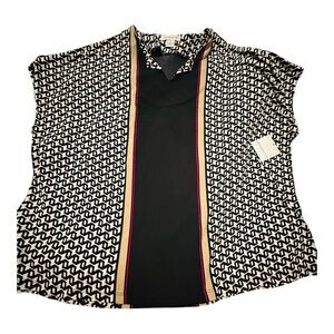 Liz Claiborne Black & white blouse Size XL NWT